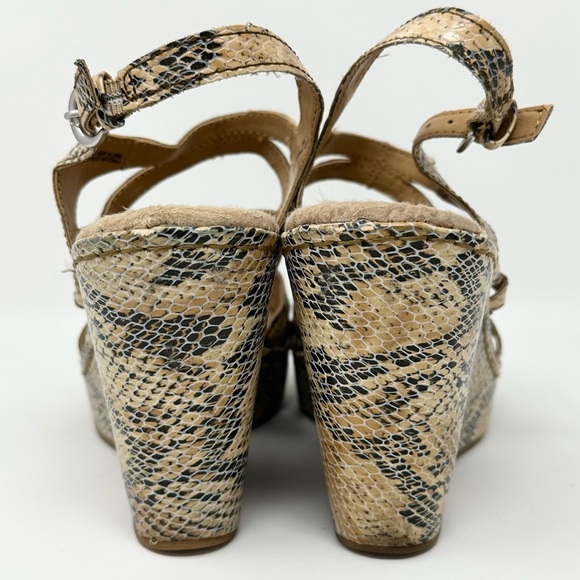 B.O.C. Wedge Platform Sandals Women's Size 8 Animal Snake Print - Picture 5 of 12
